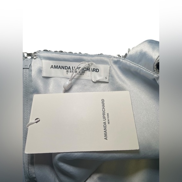 Amanda Uprichard Agnes Sequin Crop Top Silver Size Small NWT - Picture 8 of 8